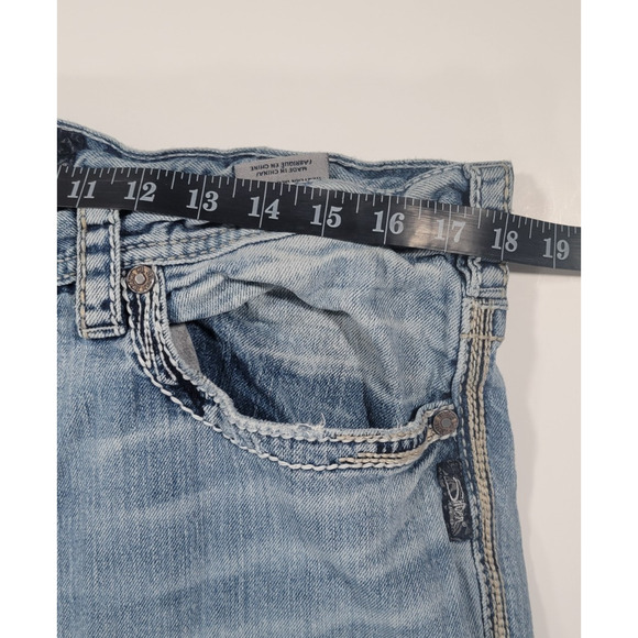 Silver Jeans Co Grayson Mens 36x32 Medium Wash Straight Leg Jeans Relaxed Fit - Picture 4 of 10